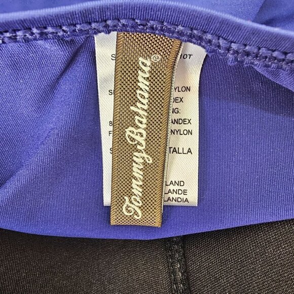 Tommy Bahama Ruched Halter Tankini Swimsuit Top SzM Royal Blue Built in Bra NEW - Picture 3 of 11